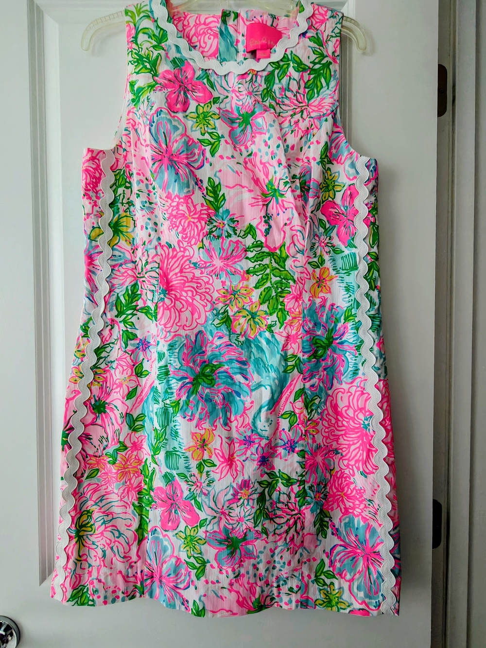 Lilly Pulitzer Pink, Turquoise & Green Floral Sleeveless Dress